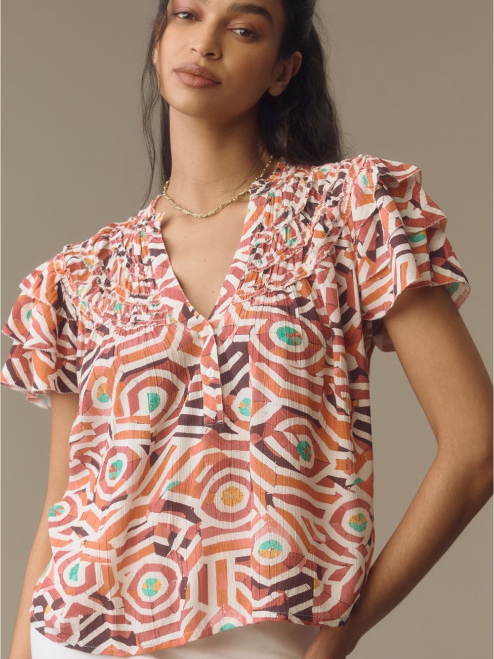 Anthropologie Ruffle Top - Picture 4 of 9